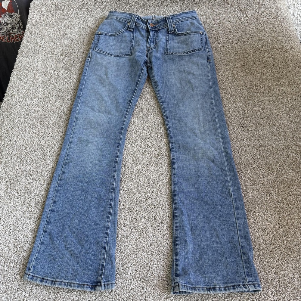 Y2K Levi's Low Flare 542 Jeans Womens 6 Medium Wash Blue Low Rise Stretch Denim